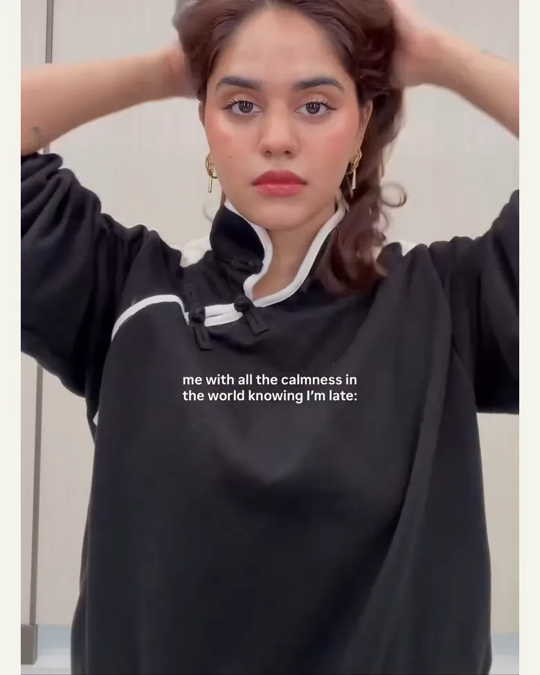 Bershka | Black and White Qipao-Style Sweatshirt