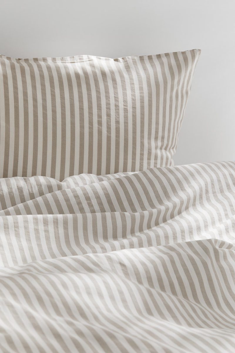 H&M Home | Light mole/White Cotton single duvet cover set at H&M Home | H&M IN