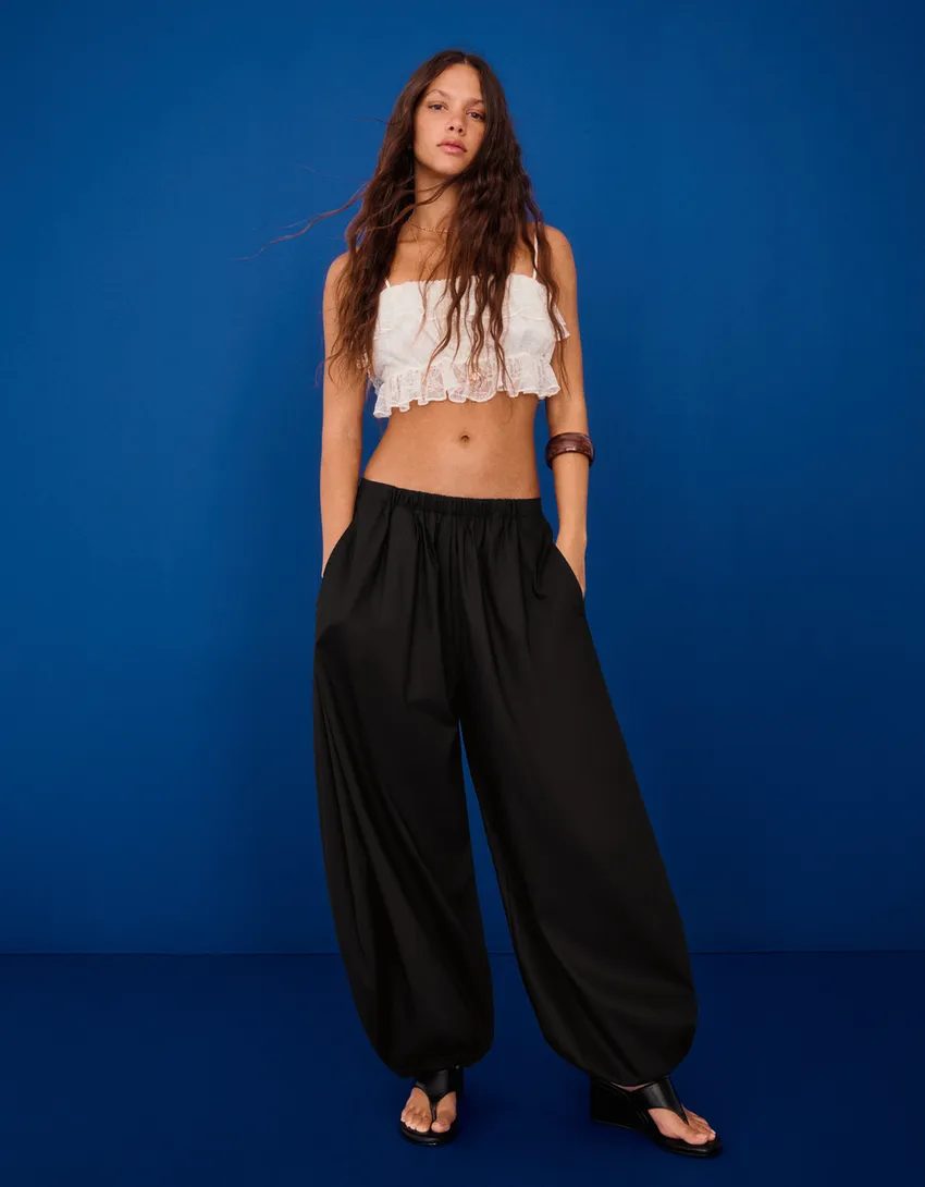 Bershka | Poplin bloomer trousers - Trousers - Women