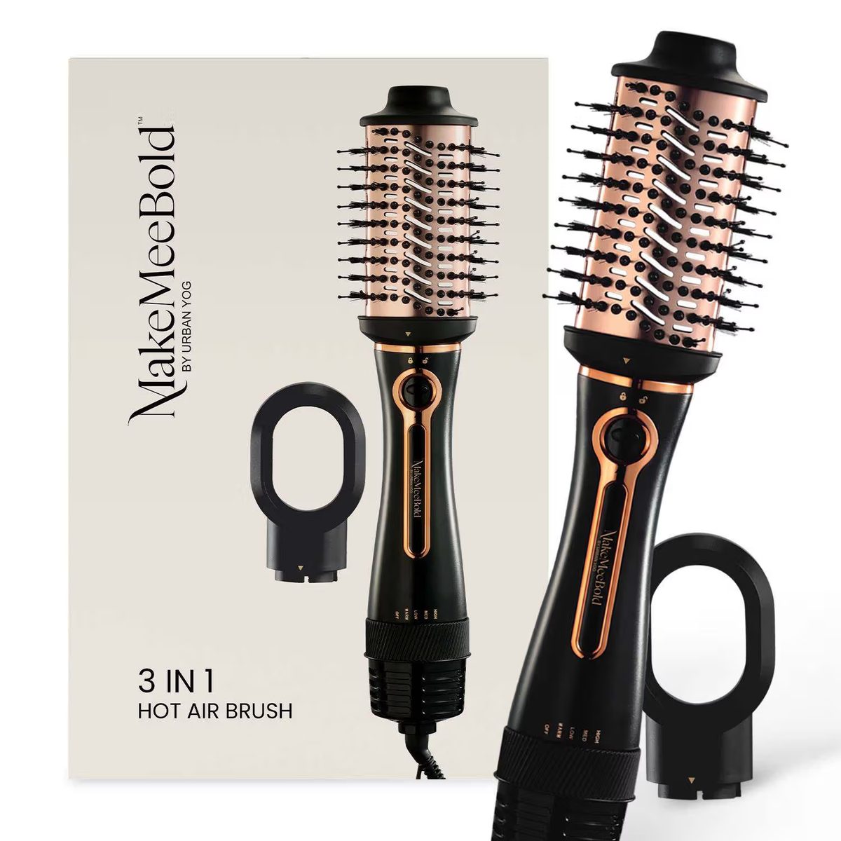 UrbanYog | MakeMeeBold Hair Dryer and Volumizer Hot Air 3 in 1 Styling Brush - Rose Gold Online