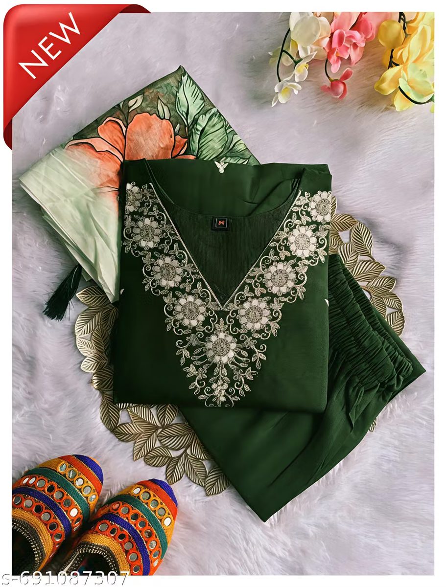 Floral Embroidered Kurta Suit Set