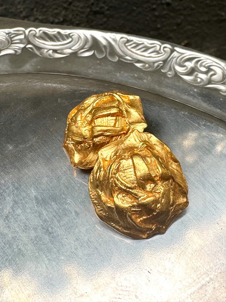 Viange Vintage | Vintage Gold Flake Textured Earrings