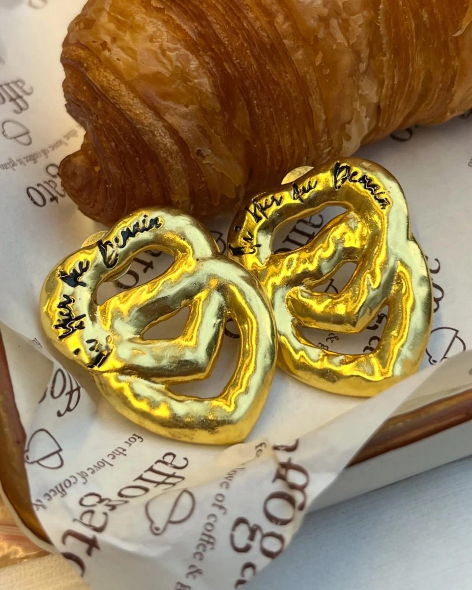Studio Viange | Qu' Hier Que Demain Double Heart Earrings
