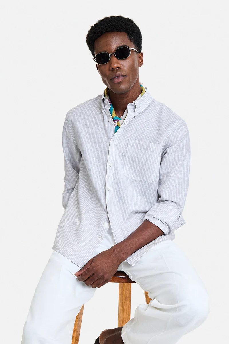 Snitch | Cotton Linen Stripes Luxe Shirt