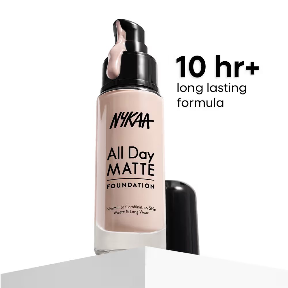 Nykaa Cosmetics | All Day Matte Long Wear Liquid Foundation With Pump Online