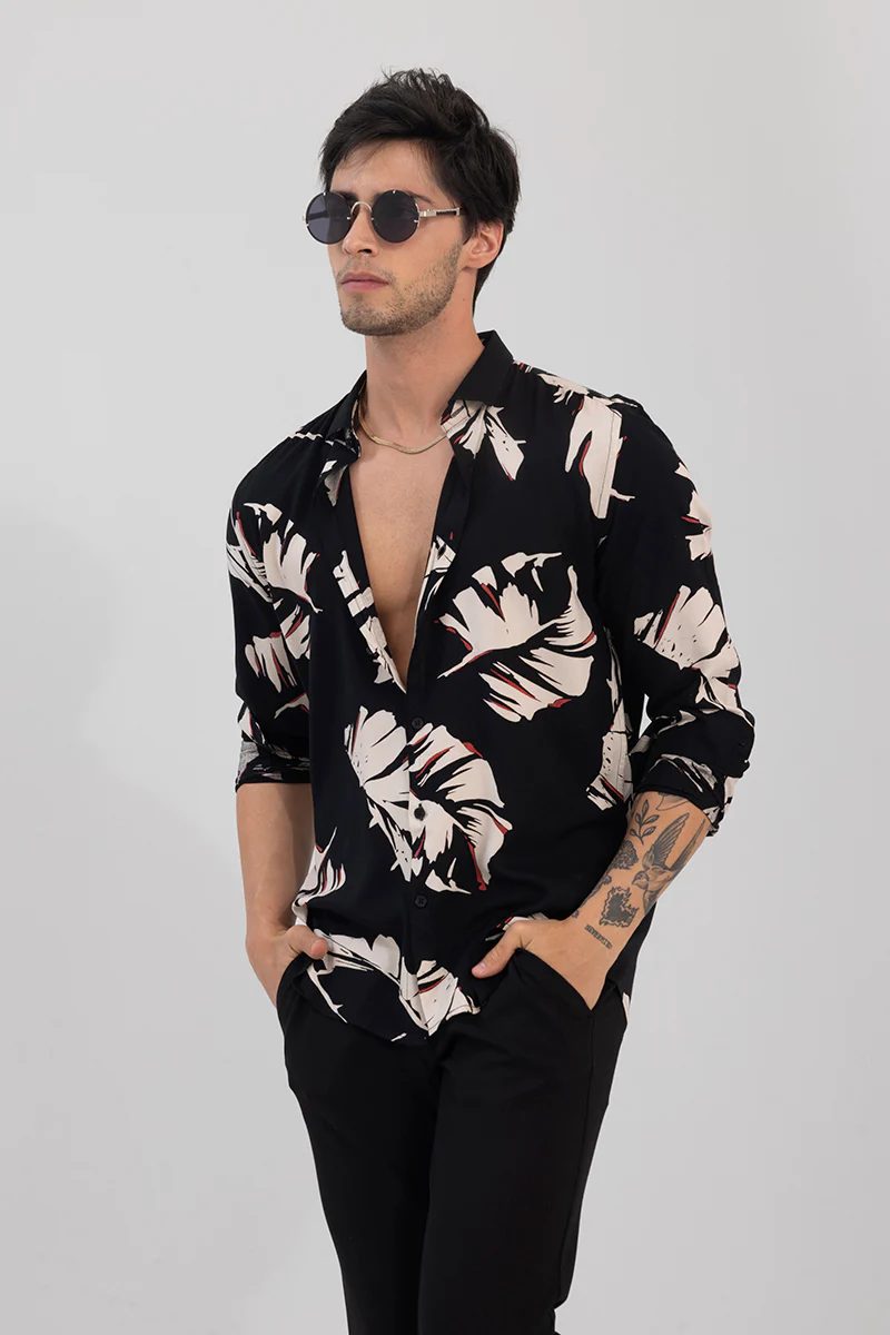 Snitch | Cut Leaf Black Shirt