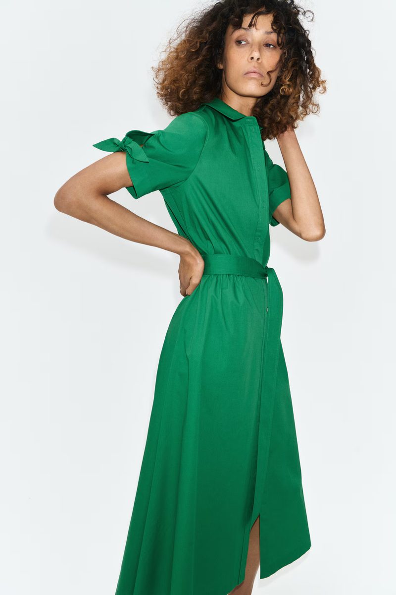 H&M | Short-sleeved cotton shirt dress