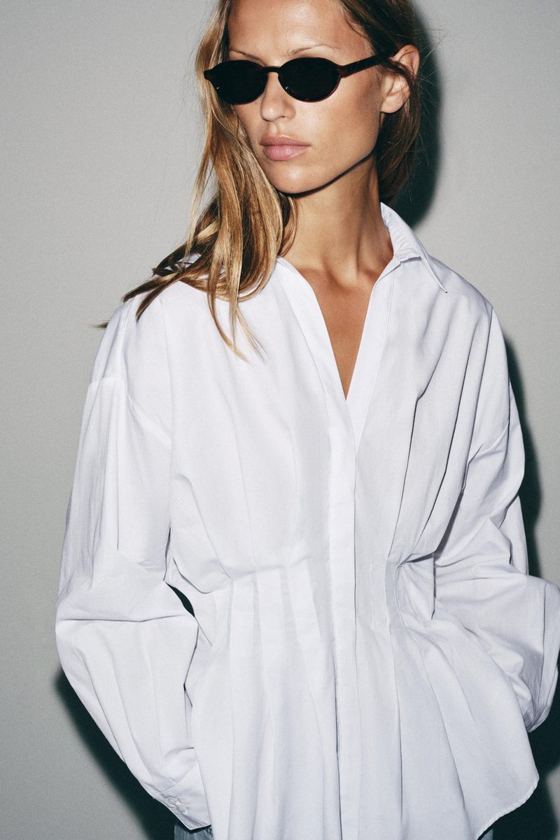 ZARA | PLEATED POPLIN SHIRT